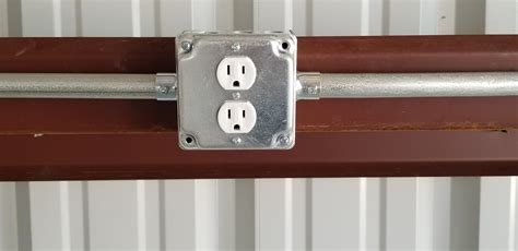 electrical box connected to metal rail|wire boxes for steel buildings.